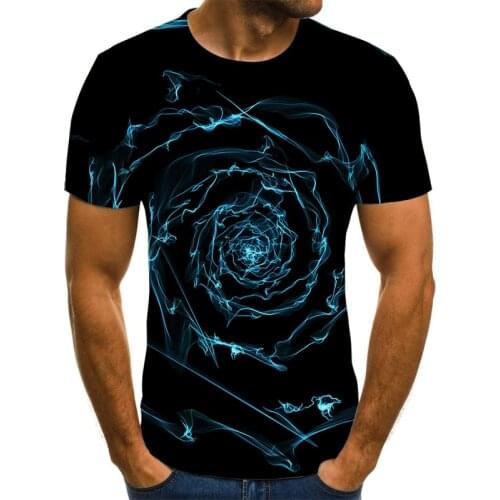 Fun 3D Mens T-shirt Black Three-dimensional Graphic T-shirt Mens Casual Tops Summer Fashion O-neck Shirt Plus Size Streetwear
