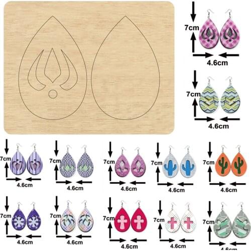 Cross Cactus Snowflake Water drop earrings cutting dies 2020 new die cut &wooden dies Suitable for common die cutting machines