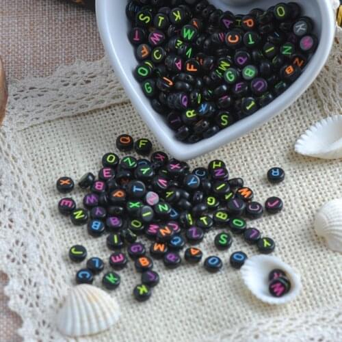 Handmade DIY Round Alphabet Letter Beads Acrylic Spacer for Jewelry Making Loom Band Bracelets 200 pcs YKL0114X