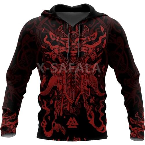 Viking Odin Style 3D Print Spring Autumn Hoodie Man Women Harajuku Outwear Zipper Pullover Sweatshirt Casual Unisex