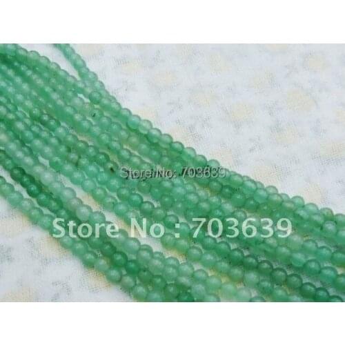 Wholesale 5 strands 4mm green natural stone beads fit DIY, semi precious stone beads