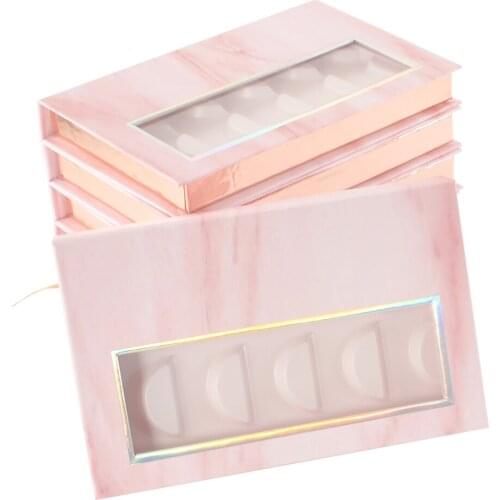Wholesale 5pairs False Eyelashes Box Package Lash Book Eyelash Packaging Box Faux Cils 25 mm Mink Eyelashes Makeup Cases Vendors
