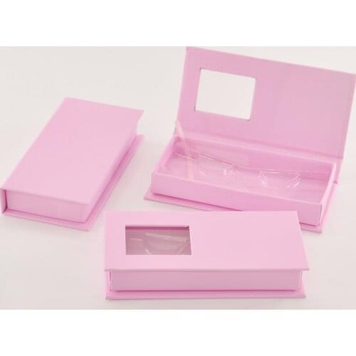Wholesale Eyelashes Box Package Lashes Box Case Packaging Custom Faux Cils Mink Eyelash Strip Makeup Pink Storage Cases Vendors