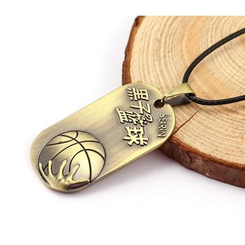 Japanese anime Kuroko Tetsuya necklace bronze plated dog tag pendant necklace Charm Jewelry Attractive