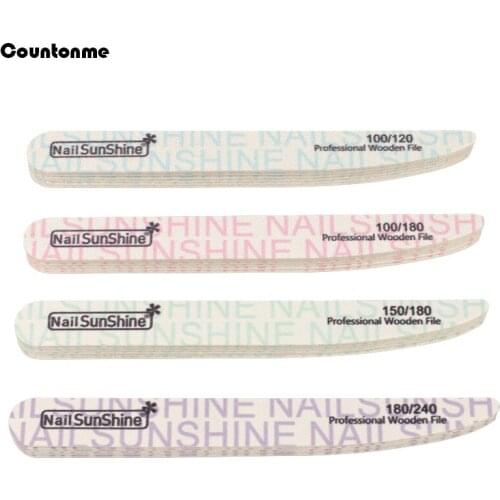 10 Pcs/lot Professional Wood Nail File Manicure Sanding File Polishing Fies Double sided Washable Nail Buffing Accessory Supply