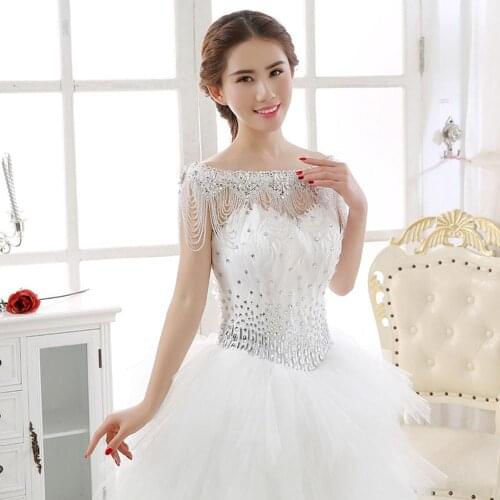 Luxury High-quality bridal shoulder chain fringed wedding shoulder accessories necklace neck crystal beads lace Jewelry forwomen