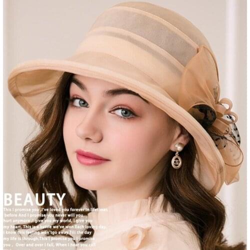 Spring Summer Women Sun Protection Hat New Fashion Travel Sunscreen Sunhat Ladies Foldable Beach Silk Cap Sunshade Caps H6583