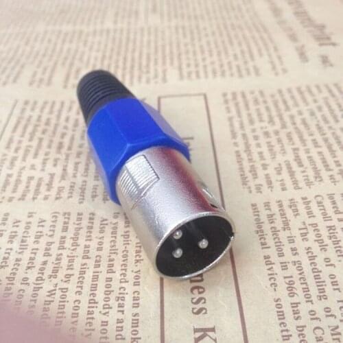 Swiss Male Three-Core Cannon Head Male Card Faucet 3-Core Cannon Male Microphone Connector Hexagonal Blue Male