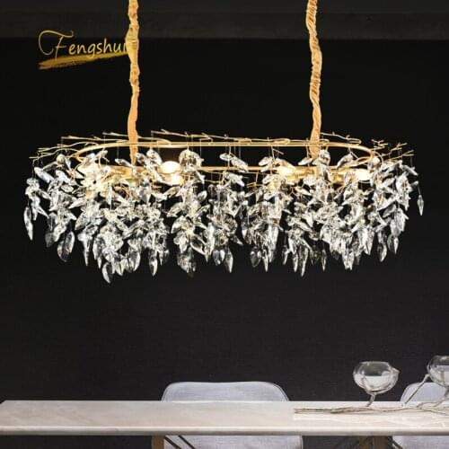 Modern Gold Crystal Chandelier for Living Room Luster Hanging Lamp Hotel Hall Art Indoor Decor Nordic Luxury Chandelier Lighting