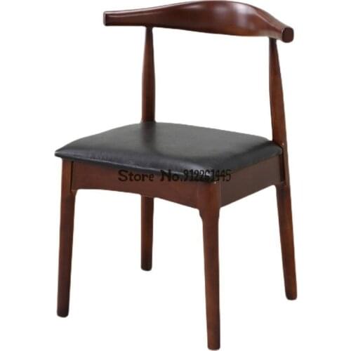 Solid wood chair back chair stool home modern Nordic dining chair light luxury simple desk restaurant dining table horn chair