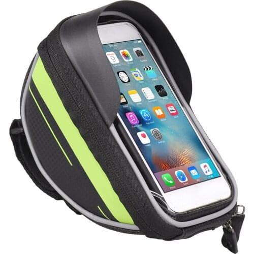 Bike Phone Mount Bag Waterproof Bike Front Frame Top Tube Pouch Touchscreen Phone Holder for Smart Phone up to 6.0 inch