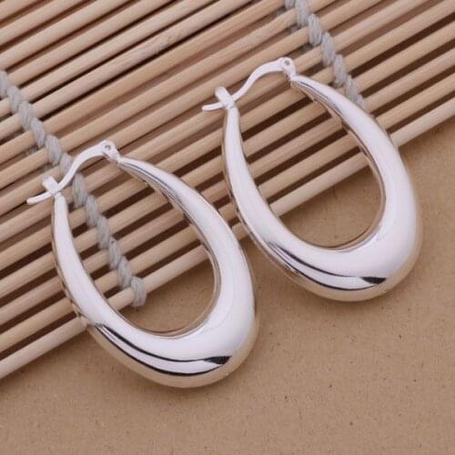 ES-AE307 Popular Silver Color Earrings For Women Jewelry Christmas Gift Empty Stereo U /aveajmla Ampajdwa