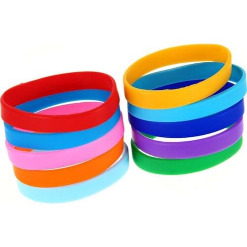 1pc Fashion Silicone Rubber Bracelet Running Jogging Wrist Ring Flexible Wristband Cuff Bracelet Casual Multicolors Streetstyle