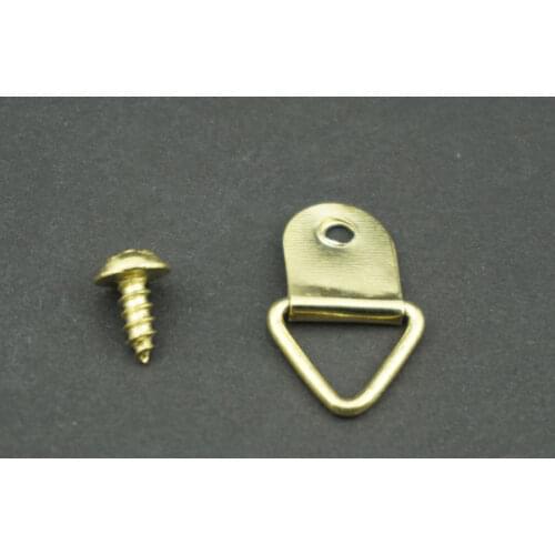 100PCS/Lot Triangle D-Ring Hanging Picture Frame Hook Painting Mirror Hanger & Screw