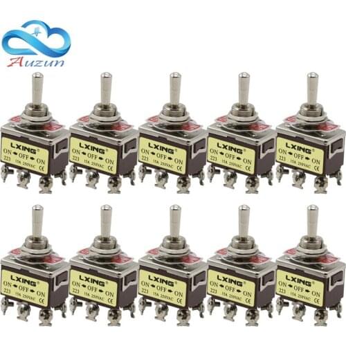 10pce button switch 223 triple double reset hexapod opening 12MM toggle switch silver foot silver contacts