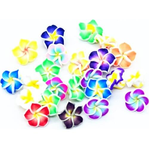 15mm Polymer Clay Flowers Miniatures W/Hole |Colorful Flower Cabochons|DIY Jewelry Accessories|Polymer Caly Flower Beads