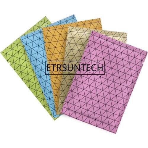 3000pcs/lot 2 Size Open Top Color Plaid Open Top Pure Aluminum Foil Bag Herbal Powder Packaging Bag Heat Sealing Vacuum Bag