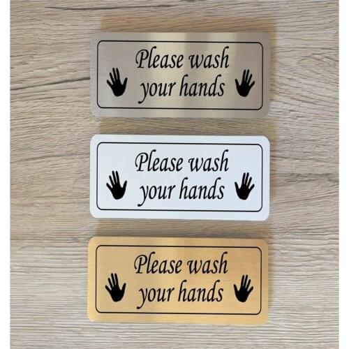 Aluminum-plastic Composite Board WASH YOUR HANDS PVC Sign Toilet Bathroom Restroom Plaque