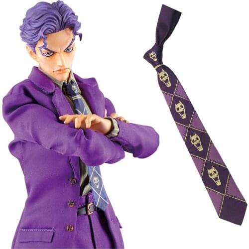 Japanese Anime JoJo Bizarre Adventure Cosplay Tie KILLER QUEEN Heavens Door Kira Yoshikage Props Skull Jacquard Neck Tie