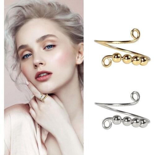 Fidget Ring Bead Spinner Single Coil Sit Still Free Rotation Anti-stress Anxiety Ring Toy Girl Woman Decompression Finger