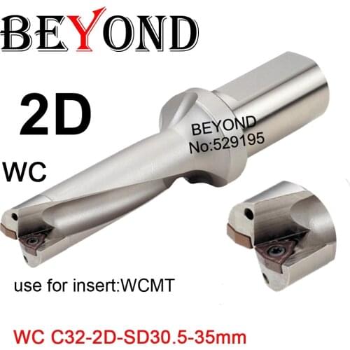BEYOND 30.5-35mm WC 2D Indexable U Drill WCMX WCMT 06T308 insert SD 31 32 33 34mm High Speed Steel Metal Drilling tool fast