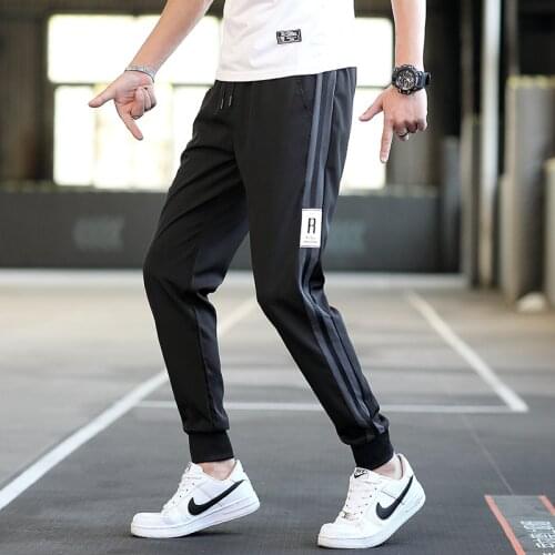 Sport Pants Men Casual Breathable Mens Pants Black Trousers Slim Pencil Pants Male Summer Running Mens Clothing M-4XL Homme