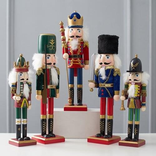 Wooden Crafts large Nutcracker Soldier Shape Figures Puppet Easter Tree Ornaments Gift Childrens Room desktop Decoration