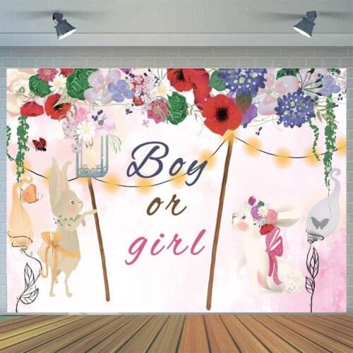 Flowers Painting Ceiling Boy Or Girl Party Backdrops Bunny Rabblit Easter Newborn Kids Birthday Poster Background Photography