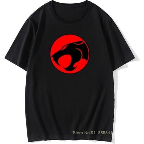 Retro Men T Shirt Cotton Fabric Top Tees Funny Thundercat Printed Short Sleeve Simple Style Black Red Tees