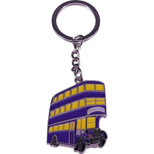 Knight Bus Keychain Iconic Purple Triple Decker Witch Bus Key Ring Charm From The Wizarding World