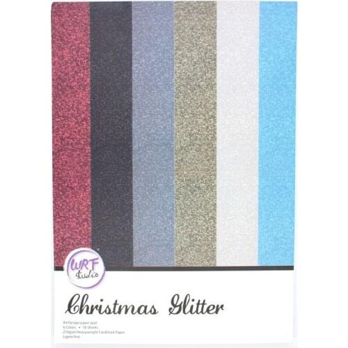 YPP CRAFTPACK OF 18 SHEETS - 6 COLOURS A4 C&C Heavyweight Glitter Cardstock Lignin Free 210GSM