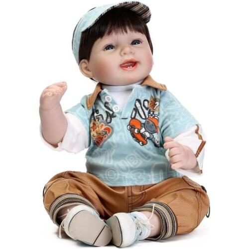 New Arrival 22'' 55cm Reborn Realista boy doll Lifelike Baby Doll Toys For Kids Child Bedtime Play house lovely Xmas Gift