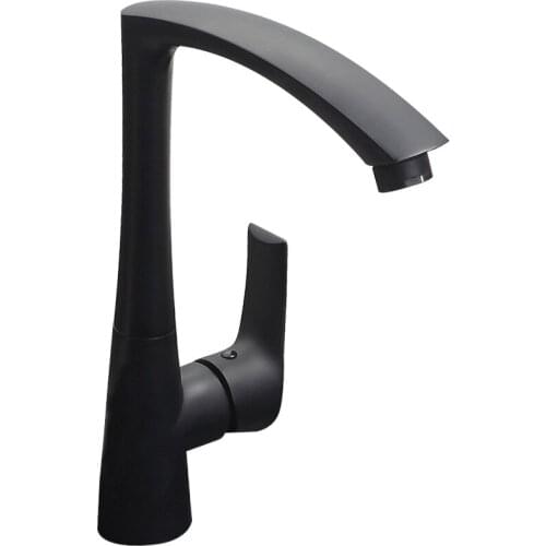 Black Paint Baking Faucet Brass 360 Degree Rotating Sink Hot And Cold Tap Single Handle Kitchen Mixer Tap Grifo Lavabo