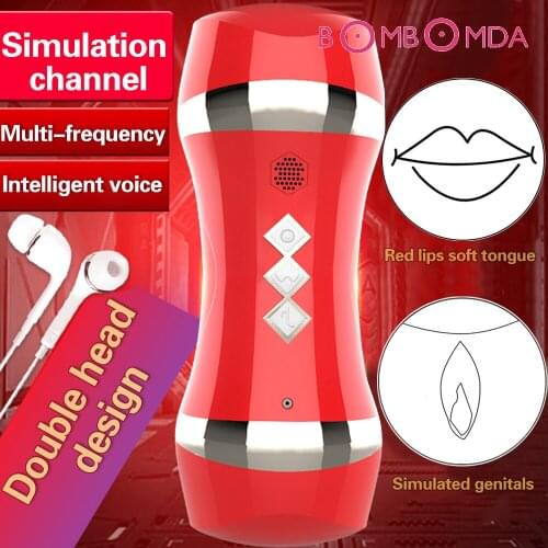 Blowjob Toy Multi-Speeds Smart Moan Realistic Vagina Pussy Penis Trainer For Men Masturbators Masturbation Cup Sex Toys For Men