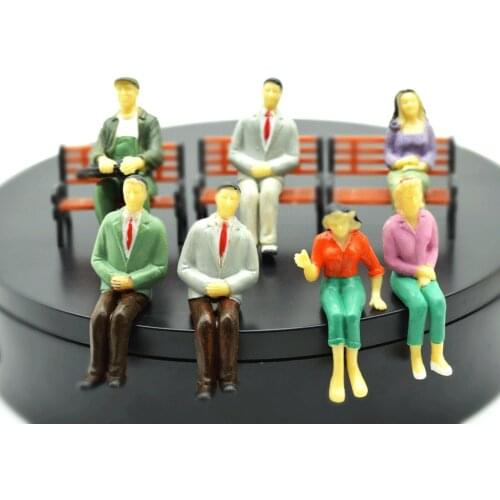 1/25 Seated Architecture People Building Layout Model Landscape Train Scale Painted Figure Passenger Plastic Diorama Characters