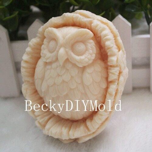 Wholesale!!!1pcs The Owl&Basket (zx03) Silicone Handmade Soap Mold Crafts DIY Mould
