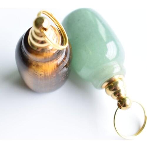 Wholesale 2pcs/lot natural Green Aventurine bottles pendants, gold rings cklaces, pendants, womens fashion jewelry production