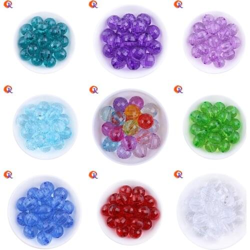Cheap Wholesale Choose Colors 20MM 100Pcs/Lot Colorful Transparent Acrylic Disco Beads For Bubblegum Necklace Jewelry Supplies
