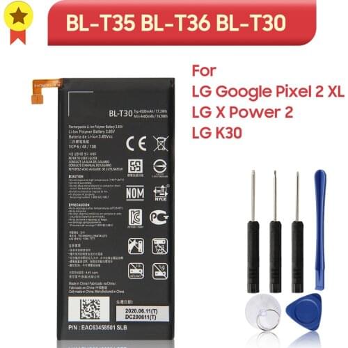 Original BL-T35 BL-T36 BL-T30 Phone Battery For LG Google Pixel 2 XL 3 Walleye K30 X410TK X410 Phoenix Plus X Power 2 M320F K10