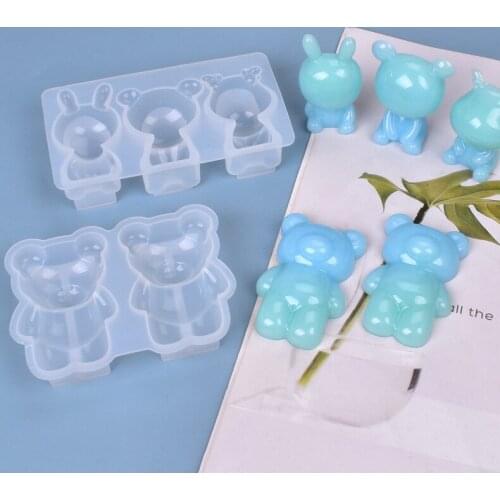 Transparent Silicone Drop Lrregular Molds Self Made Bear And Doll Cute Stereo Table Jewelry Mould Ornament Tools DIY Acces