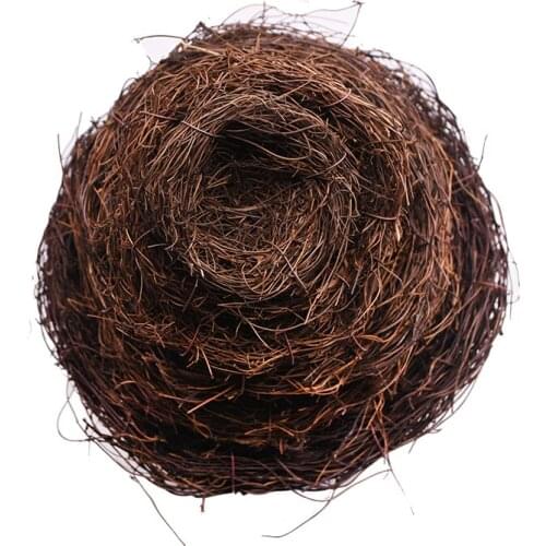 8/10/12/15/18/20/25cm Brown Rattan Bird Nest Handicraft Photography Prop Easter Egg Living Room Decor Home Garden Ornament
