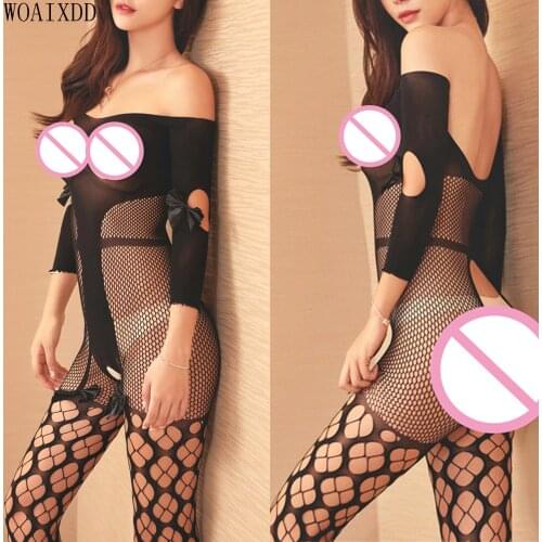Sexy Lingerie Costumes Hot Erotic Underwear Sex Women Bodystocking Lenceria Erotica Mujer Sexi Bodysuit Open Crotch Fishnet
