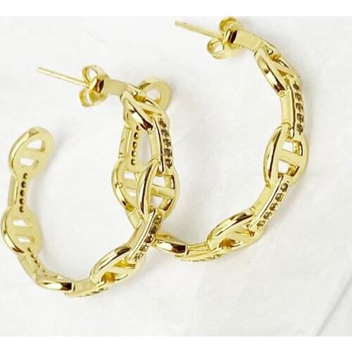 5 Pair Zircon Hoop earrings Drop earrings women jewelry Gold Fashion Hoop earrings Gift for women jewelry 51405