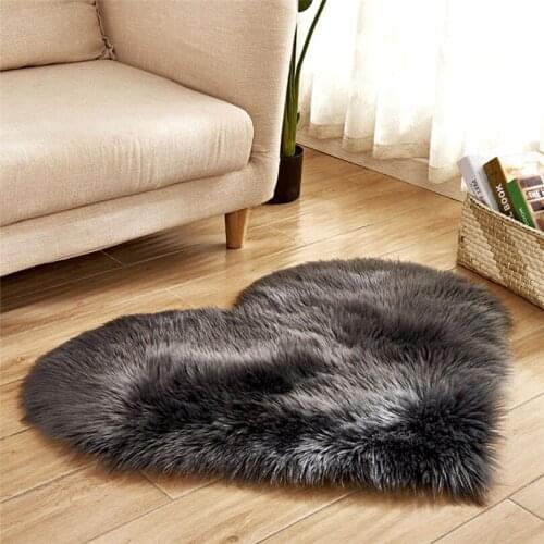 Heart Shaped Faux Fur Rugs And Carpets For Home Living Room Bedroom Fluffy Mat Super Shaggy Plush 40 x 50 cm Area Rug J30