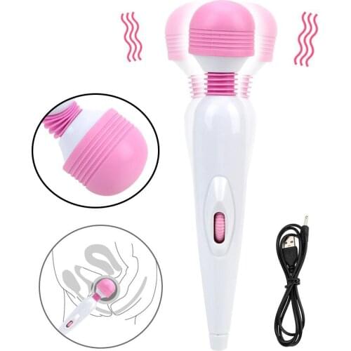 IKOKY AV Vibrators G-spot Massager Adjustable Speed Powerful Magic Wand Clitoris Stimulator USB Charging Vibrators Sex Toys