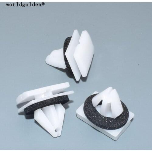 Worldgolden 100pcs plastic fasteners Rocker Panel Retainer for Ford escape#W715201-S300(W715201S300)