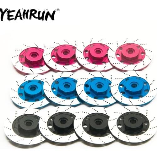 YEAHRUN 4Pcs Aluminum Wheel Rim Brake Disc Box 12mm Hex Adapter for 3Racing Sakura D4 AWD RWD 1/10 RC Drift Car Accessories