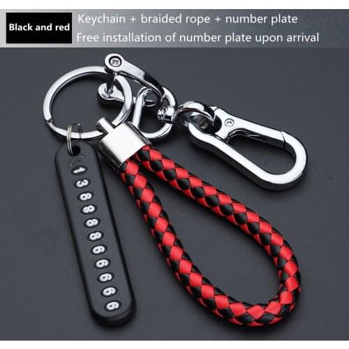 Mobile Phone Number Plate Braided Rope Car Key Anti-lost Phone DIY Pendant Male And Female Figure 8 Keychain Key Chain