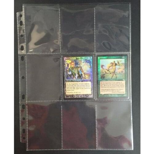 10- 80pages 9 sheets Board game clear cards page trading card protector the magical collection gathering Transparent Pocket Page
