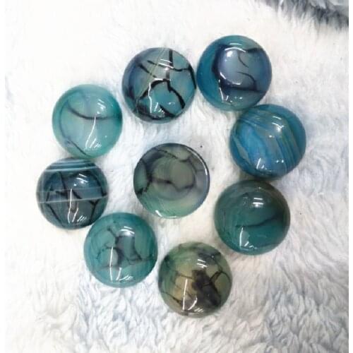 10PCS Nature Blue Crack Stone Cabochons Round Shape 16MM NO HOLE Loose Beads Cabs DIY Jewelry Findings Good Sell Free Shipping